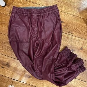 Express faux leather joggers
